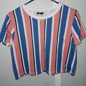 Zine Quinn Multicolor Vertical Stripe Crop T-Shirt